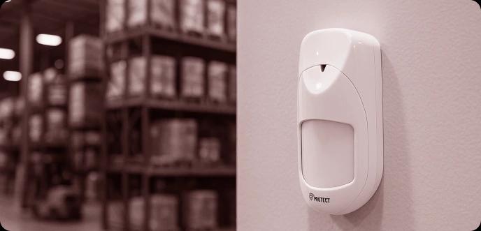 Smart Motion sensor detects suspicious activity in the warehouse
