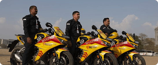 15-Minute On-Ground Response: VProtect rapid response officers on motorcycles prepared for immediate deployment