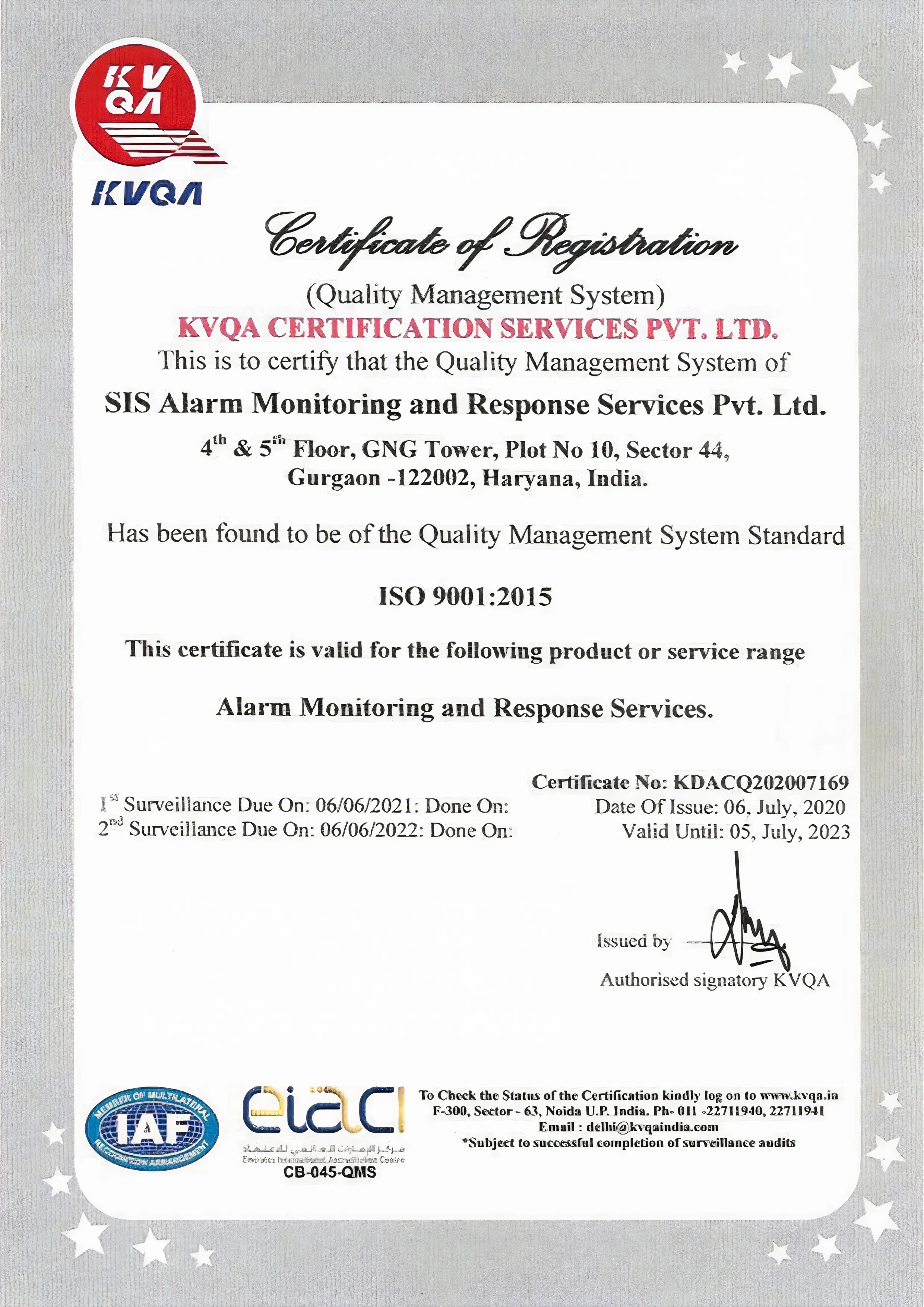 KVQA Certification | ISO 9001:2015