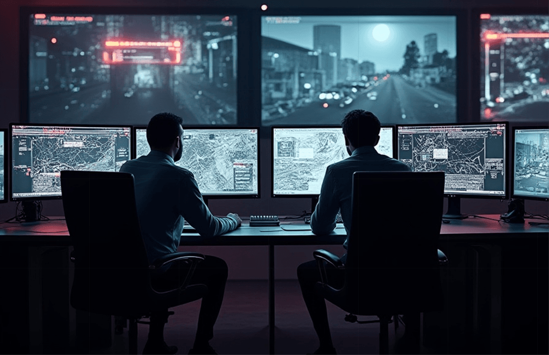 24/7 Event-Based Monitoring: Monitoring screens showing event-based security alerts in real time