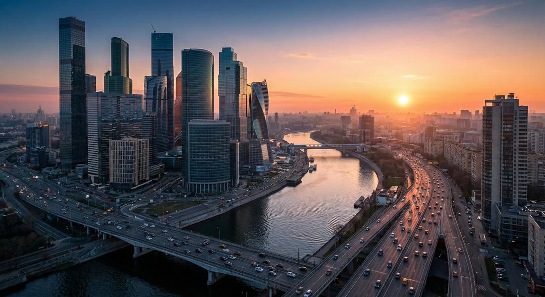 Coverage Across Cities: City skyline at sunset representing VProtect's multi-city security coverage