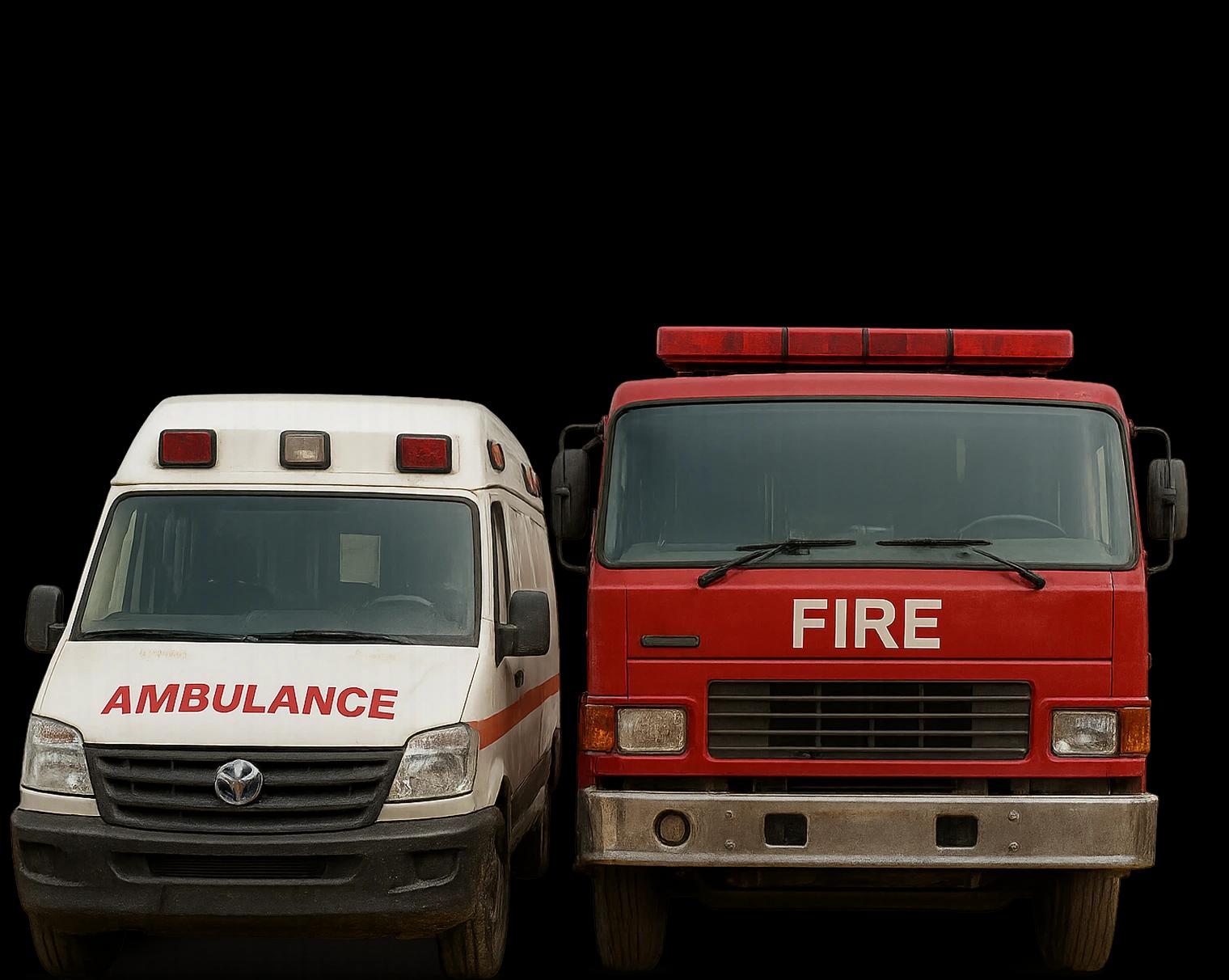 Ambulance and fire truck for civic response